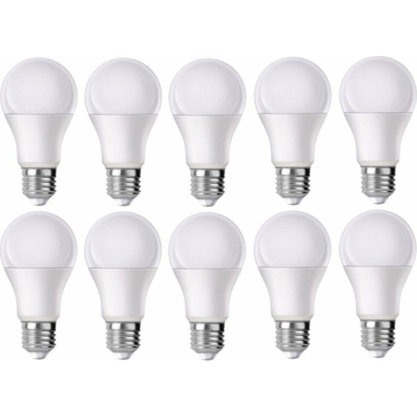 LED 10 Lu Paket Beyaz Işık E27 Duylu 9 Watt Tasarruflu LED Ampul