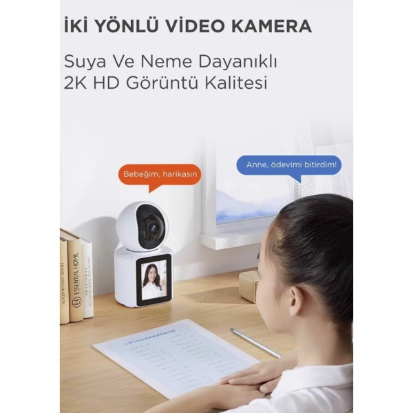 Monitörlü Smart Ip Full Hd 360° Akıllı Güvenlik Kamerası Bebek Kamerası