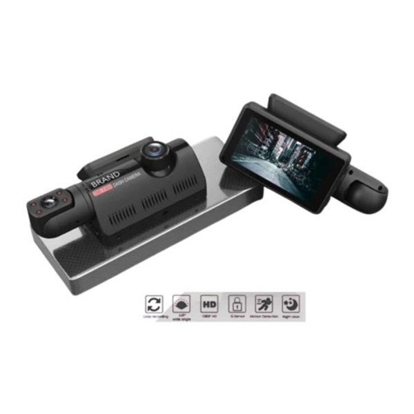 Siyah 1296p Araç Içi 2 Kameralı Lcd Ekranlı Gece Görüşlü , G-sensörlü Kamera