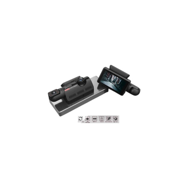 Siyah 1296p Araç Içi 2 Kameralı Lcd Ekranlı Gece Görüşlü , G-sensörlü Kamera