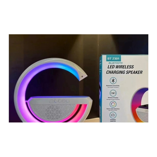 BT-2301 Wireless Kablosuz Şarj Destekli Radyolu Rainbow Aydınlatmalı Bluetooth Hoparlör Fm Radyo