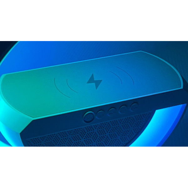 BT-2301 Wireless Kablosuz Şarj Destekli Radyolu Rainbow Aydınlatmalı Bluetooth Hoparlör Fm Radyo