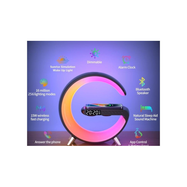Nisa Kablosuz Şarj Saat ve Hoparlör Özellikli Speaker 3-In1 Beyaz