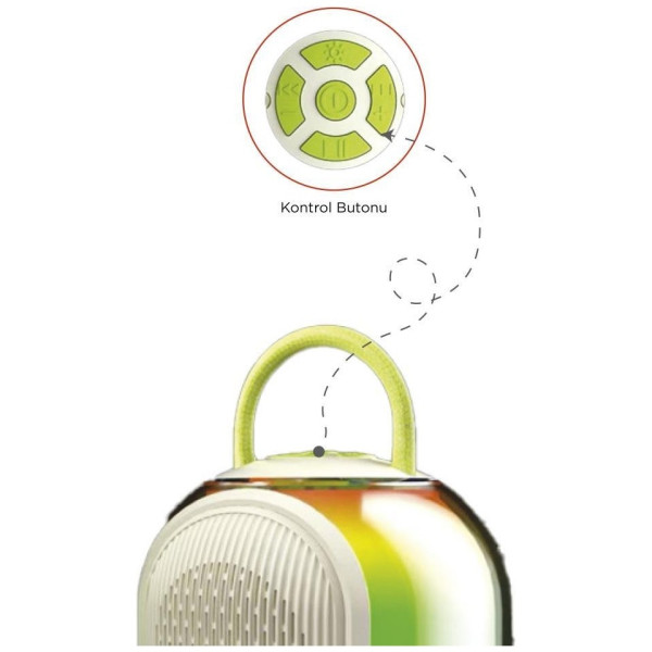 D52 Beyaz Çift Mikrofonlu Kablosuz Parti Hoparlörü