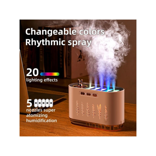 ????️ Katjmer KT-H08 Nemlendirici | Rgb LED Alev Efektli Esansiyel Yağ Difüzörü | 700ML Büyük Kapasite