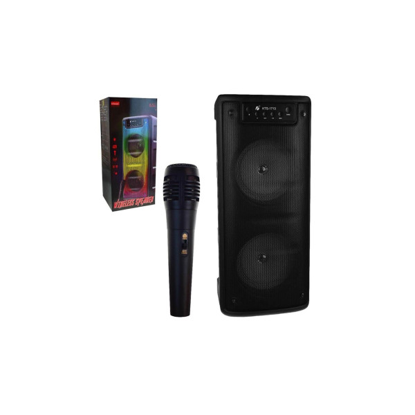 Mikrofonlu Bluetooth Hoparlör Toplantı Parti Led Işıklı Sd Kart Fm Usb Girişli Speaker Kts-1713